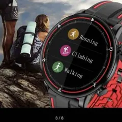 アウトドアスポーツスマート腕時計ブラックAndroid iPhone対応