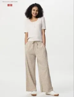 UNIQLO/ユニクロ　シアサッカーイージーパンツ ベージュ　Mサイズ