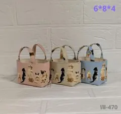 Ⅷ-470　布バスケット　ミニミニトート　犬後姿　３個セット　ハンドメイド