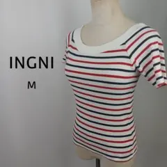 INGNI　2WAY　ボーダーリブニット　M　トリコロールカラー　マリンテイスト