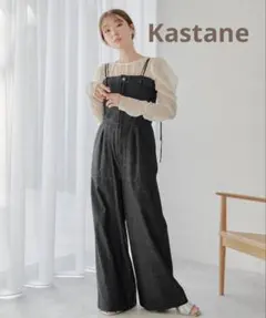 Kastane デニムサロペット　オールインワン　ブラック　size0