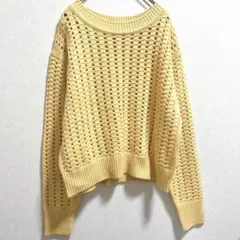 THE SHOP TK 黄色　長袖ニット　Lサイズ