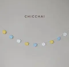 お花のガーランド　イエローブルー