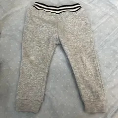 グレー スウェットパンツ リブ編みウエストバンド