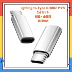 ライトニング to タイプC 変換アダプタ 2点セット　シルバー