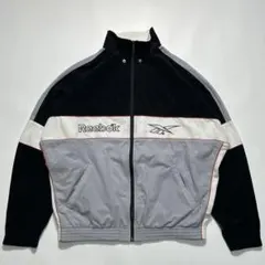 90s リーボック ベロア トラックジャケット L相当 刺繍ロゴ ○7503