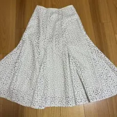 green label relaxing 花柄 レース フレアスカート