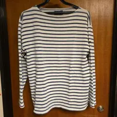 SAINT JAMES カットソー 白/青ストライプ