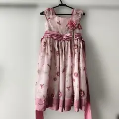 ピンク 花柄刺繍 フォーマルドレス