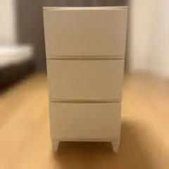 ホワイト 3段引き出しチェスト