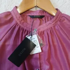 ROSSO チンツシアーギャザーブラウス ピンク 新品 シースルーのサムネイル