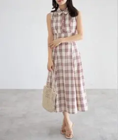tocco closet バックレースアップチェックシャツワンピース Mサイズのサムネイル