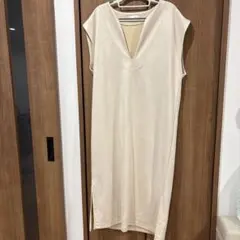 Heim ベージュ ジャンパースカート　ロングワンピース　コーデュロイ