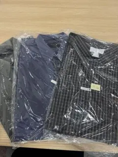 dunhill 100%コットン ストライプシャツ Lバレンチノ3枚セット