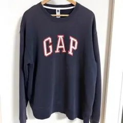 【希少XL】GAP ギャップ ビッグロゴ 刺繍 スウェット ネイビー ゆるだぼ