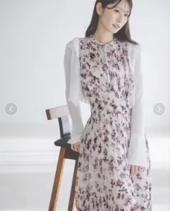 snidel Sustainableフリルワンピース ピンク0サイズ