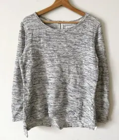 Per Se sport バックジップ プルオーバー【M】ツイード風 杢グレー