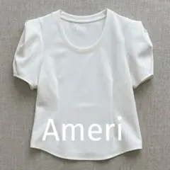 Ameri vintage シアー パフスリーブ トップス ライトブルー - メルカリ