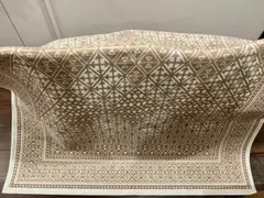 幾何学模様 ベージュ系ラグ約200x139cm