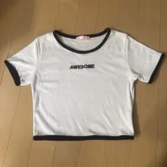 W♡C リンガーTシャツ AWESOMEロゴ