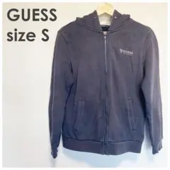 GUESS ジップアップパーカー ブラック 裏起毛 Sサイズ