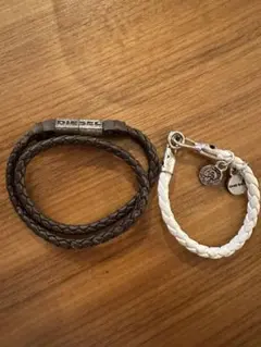 DIESEL 編み込みレザーブレスレットセットのサムネイル