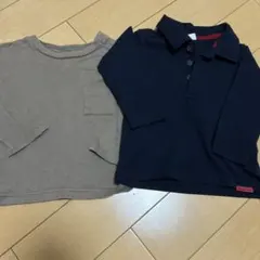 茶色とネイビーの長袖Ｔシャツ２枚組