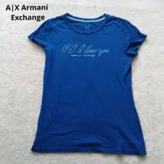 A|X Armani Exchange Tシャツ ブルー ロゴプリント 鮮やかのサムネイル