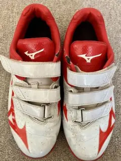 Mizuno スパイク シューズ ホワイト/レッド 21センチ 野球 - メルカリ