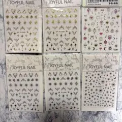 ネイルシール　6枚セット　ネイルステッカー　まとめ売り　月　ハート　キラキラ