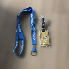 アメリカンエキスプレス　ネックストラップ ブルー　ネームプレートセット