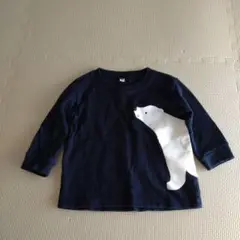 無印良品　クマ ネイビー 長袖トレーナー 80