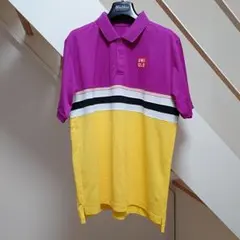 XL メンズ ユニクロ テニス 錦織圭 ポロシャツ ピンク イエロー 半袖