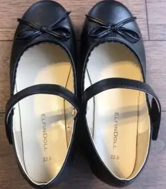 美品⭐︎ELFINDOLL ブラックリボン付きフォーマルシューズ 22.0