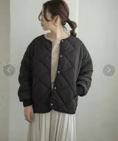 【URBANRESEARCH】ITEMS 中綿キルティングノーカラージャケット