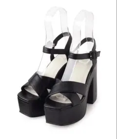 ESPERANZA エスペランサ ラク盛り厚底サンダル ブラック LL