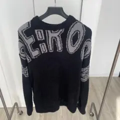 Re:room 黒 ロゴ入り ニットセーター