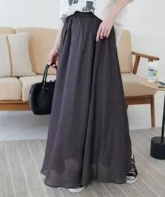 DISCOAT(ディスコート) サテンボリュームフレアスカート