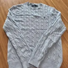 Polo Ralph Lauren ケーブルニットセーター M ライトブルー
