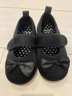 【美品】リボン付きブラックフォーマルシューズ 14.0cm