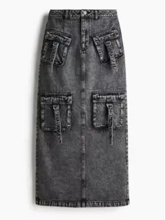 デニム　ロングスカート　H&M ブラック