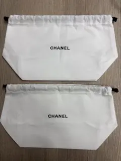 シャネル CHANEL 巾着ポーチ ホワイト 2枚セット