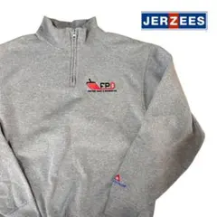 JERZEES ハーフジップ スウェット グレー 企業ロゴ