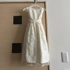 アイボリー フラワー刺繍 ドレス