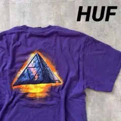 HUF ハフ　半袖　Tシャツ　バックプリント　US輸入　紫　Mサイズ