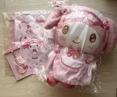 マイメロディクロミ当たりくじ　フリル付きトート　ぬいぐるみ　ビーズチャーム