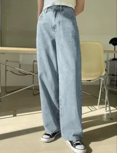 ライトブルー ハイウエストジーンズ Sサイズ