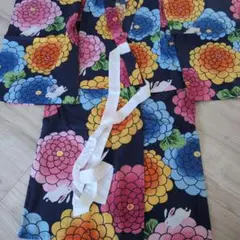 花柄ウサギモチーフ浴衣 5〜6歳用　身長100〜115センチのお子様用