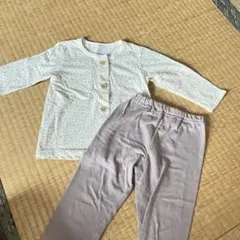 最終値下げ！ベビーパジャマ ボタン付き長袖　上下セット　花柄　キッズ　女の子