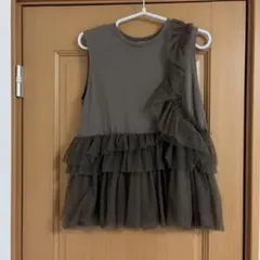 Mila Owen ノースリーブ チュール フリル トップス　size1 美品のサムネイル